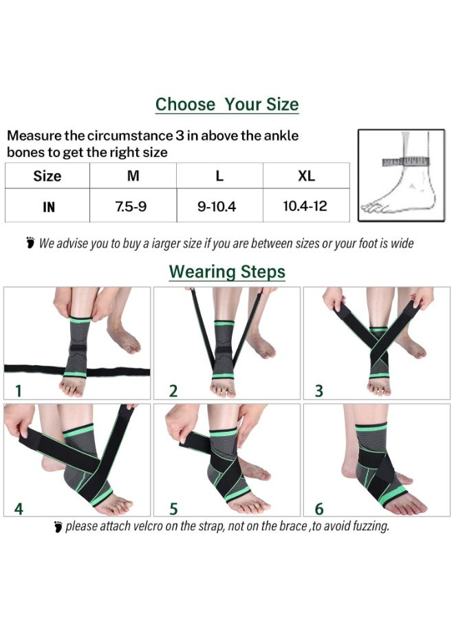 Adjustable Compression Ankle Support Brace - Achilles Tendon & Plantar Fasciitis Pain Relief - Practical & Strong Daily Use - Image 2