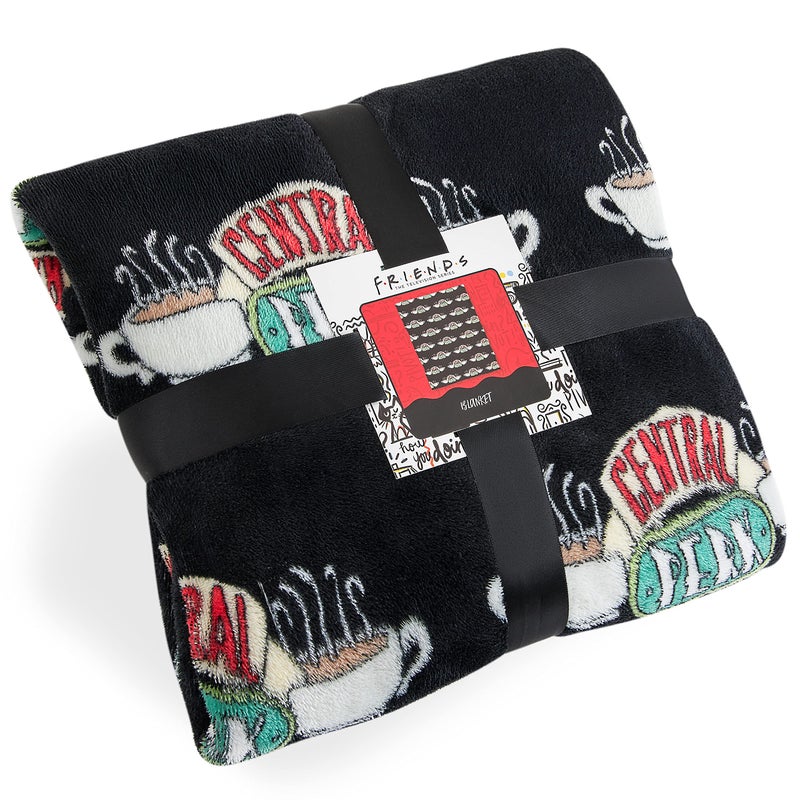 FRIENDS TV Show Fleece Blanket Super Soft Central Perk Blankets Throws Warm And Cuddly Official Show Merchandise For Home Black