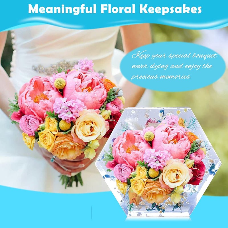 ARTOOL Hexagon Deep Casting Resin Art Mold Decorative DIY Flower Preservative Silicone Deep Casting Resin Mould Epoxy UV Resin Art Mould 8.5 Inch 2.1 Inch Depth Set of 1 - Image 3