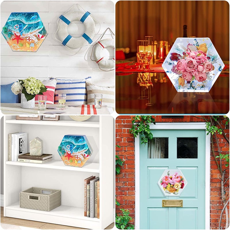 ARTOOL Hexagon Deep Casting Resin Art Mold Decorative DIY Flower Preservative Silicone Deep Casting Resin Mould Epoxy UV Resin Art Mould 8.5 Inch 2.1 Inch Depth Set of 1 - Image 5