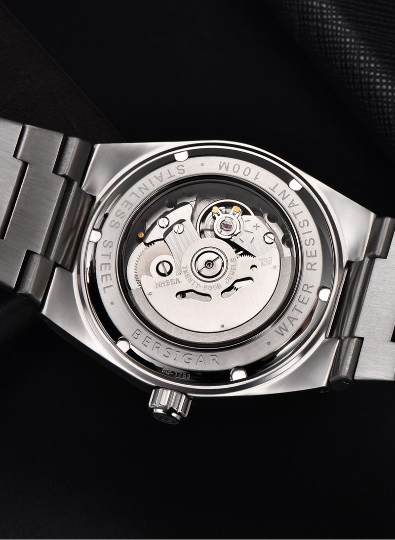 بيرسيجار ساعة Bersigar BG-1753 Terrasot بتصميم فاخر من الفولاذ المقاوم للصدأ ميكانيكية مقاومة للماء - Image 5