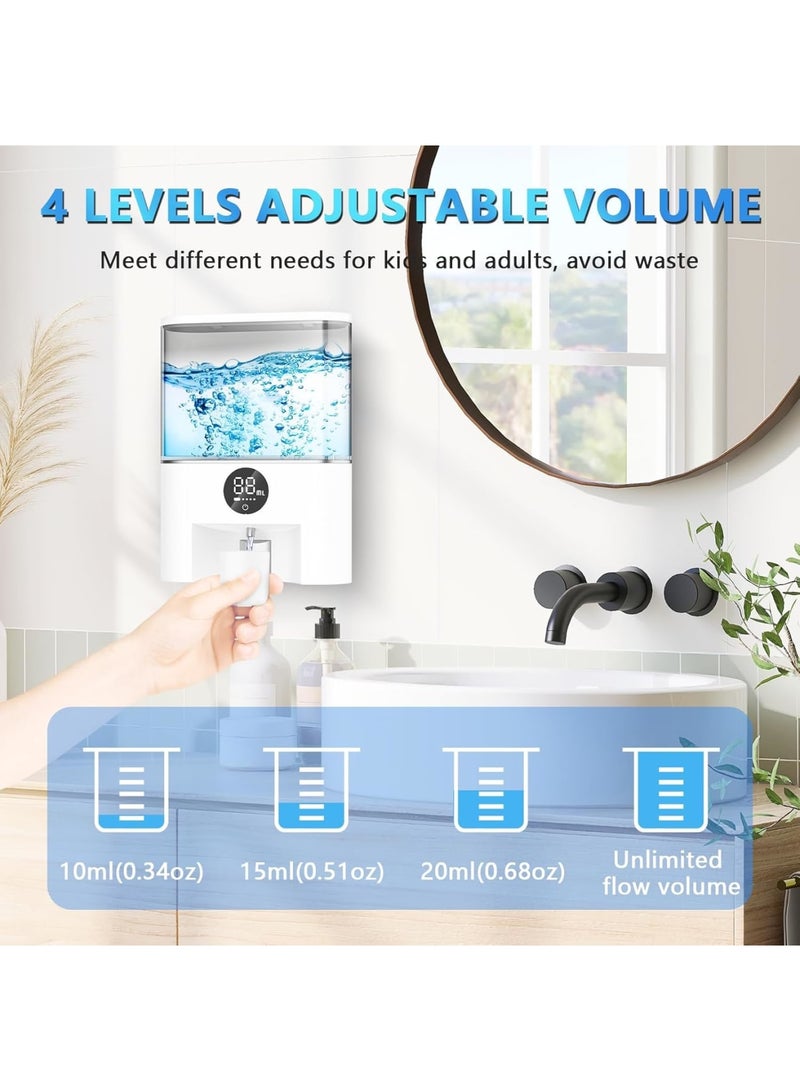 SOLARAE موزع غسول الفم الأوتوماتيكي بدون لمس، موزع غسول الفم المثبت على الحائط، مع 4 مستويات ضبط قابلة للتعديل، 500 مل/17.60 أونصة للحمام للأطفال والبالغين - Image 3