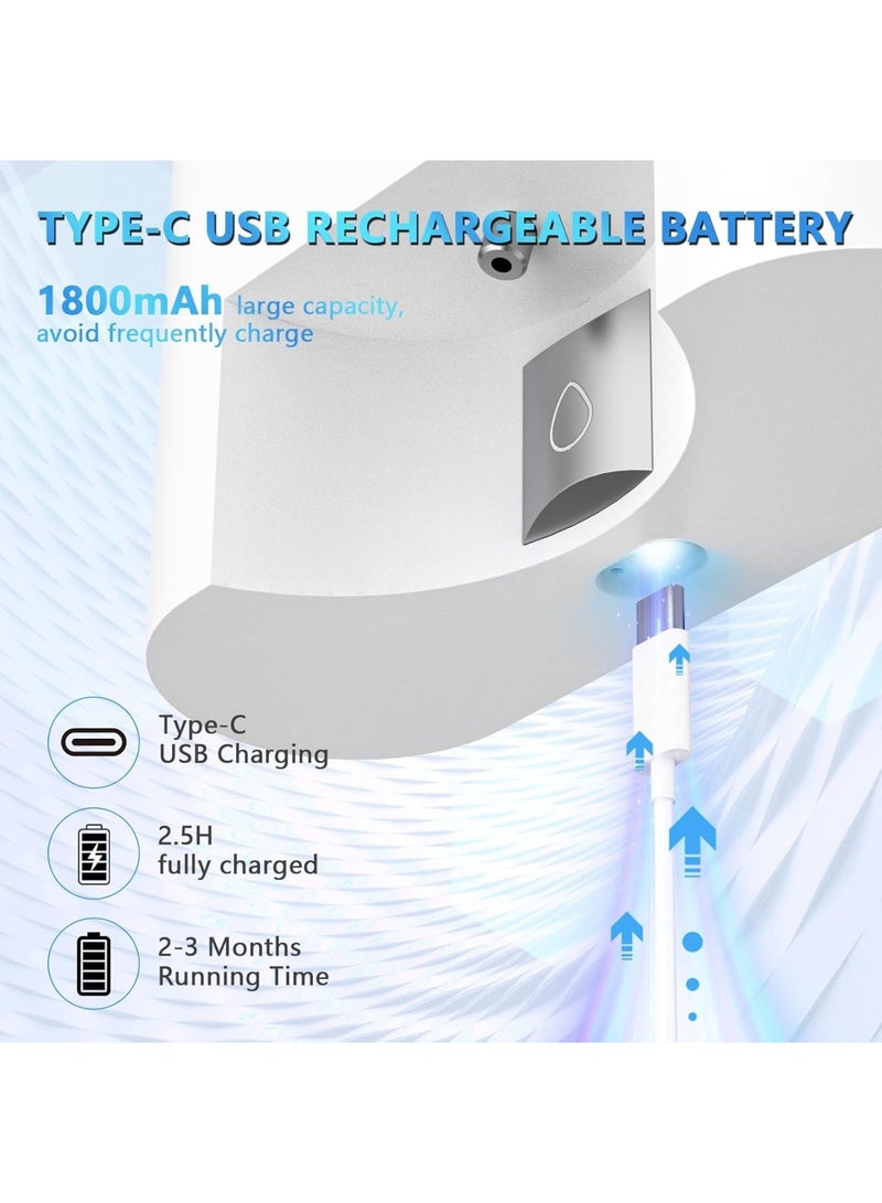 SOLARAE موزع غسول الفم الأوتوماتيكي بدون لمس، موزع غسول الفم المثبت على الحائط، مع 4 مستويات ضبط قابلة للتعديل، 500 مل/17.60 أونصة للحمام للأطفال والبالغين - Image 5
