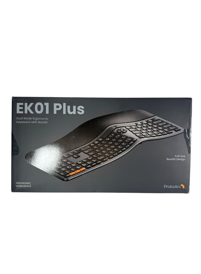 ProtoArc لوحة مفاتيح ProtoArc EK01 Plus المريحة بإضاءة خلفية ومسند راحة يد مبطن بالجلد - Image 2