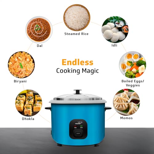 V-Guard VRC 2.8-Litre Electric Rice Cooker with 1000 W Power, 2 Pots, Spatula, Rice Separator | 5-Year Heating Plate & 2-Year Product Coverage by V-Guard | Automatic Cooking with Double-Layer Body & Cool Touch Handles - Image 4