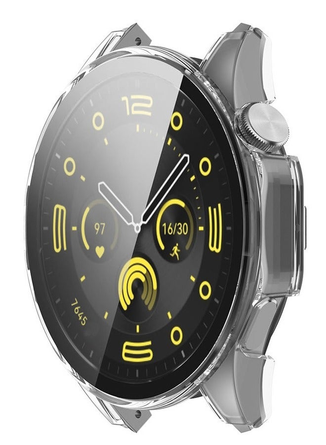 HUAWEI WATCH GT 4 46mm Case with 9H Tempered Glass Screen Protector, Unique Design Hard PC Waterproof Cover, Touch Sensitive Full Coverage Accessories for Huawei Watch GT4 46mm（Clear) - Image 4