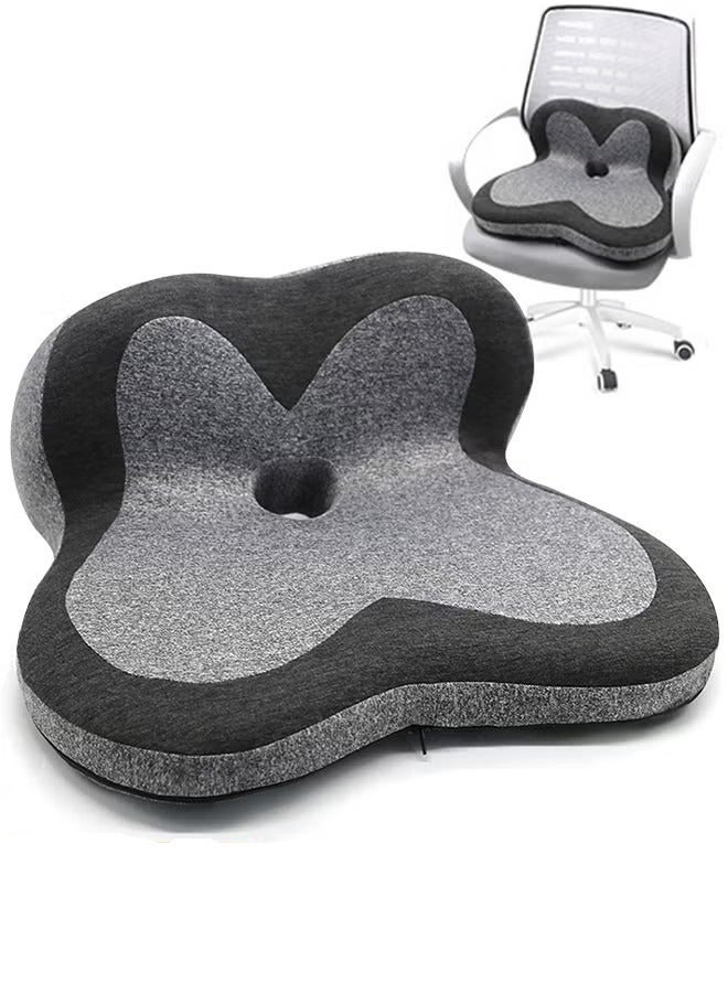 GUDOO Seat Cushion Memory Foam Cushion for Office Chair Car Seat Airplane Bleacher Sciatica Hip Coccyx Pain Relief Desk Chair Cushion for Long Sitting Office Workers Car Drivers - Image 1