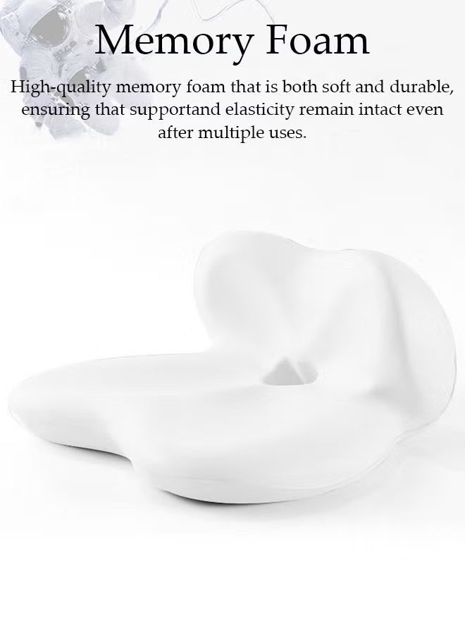 GUDOO Seat Cushion Memory Foam Cushion for Office Chair Car Seat Airplane Bleacher Sciatica Hip Coccyx Pain Relief Desk Chair Cushion for Long Sitting Office Workers Car Drivers - Image 2