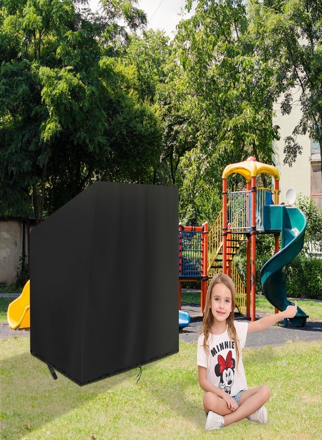 Andacar Outdoor Playhouse Cover for Kidkraft Wooden Playhouses, Waterproof Dustproof Play Houses Cover for Kids Outside Black - 76"L×51"W×61"H, Black - Image 5