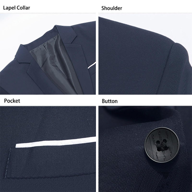 Mylldey Men's Blazers Slim Fit Business Casual Suit Men Sport Coat One Button Travel Blazer Lightweight Suit Jacket(Blue-L) - Image 4