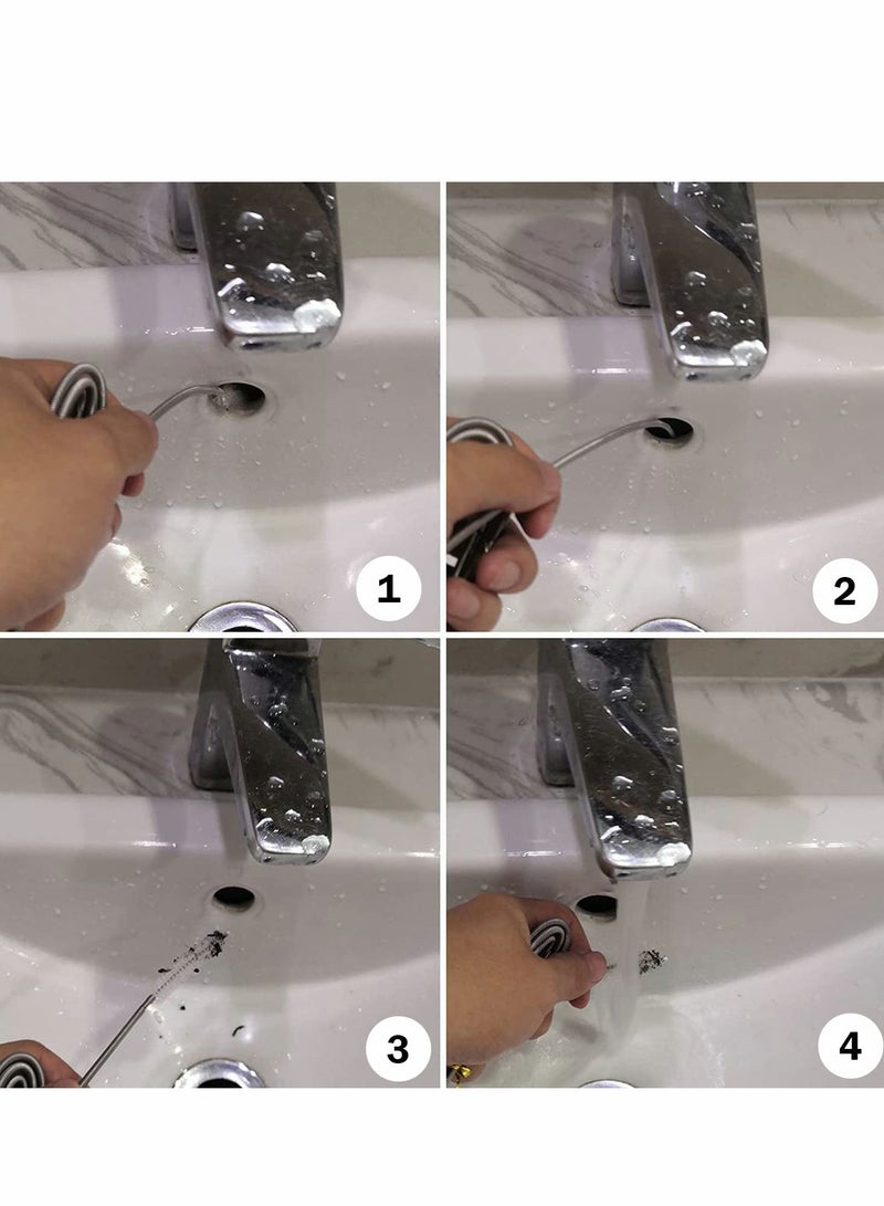 Excefore فرش تنظيف أنابيب الصرف، فرشاة تنظيف الثلاجة المرنة - Image 3