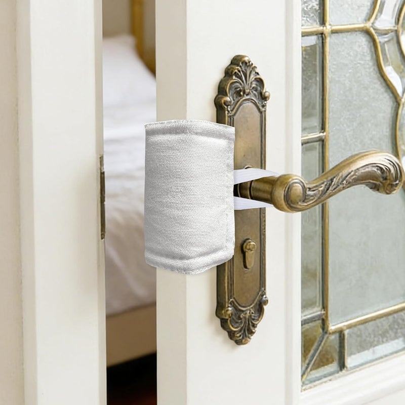 warmtone Door Latch Cover Baby Door Silencer Cushion for Slamming, Quiet Lock Cover Closer Durable Material for Light Sleeper Nursery Children - 4x3 inches, White, 6 Pieces - Image 1