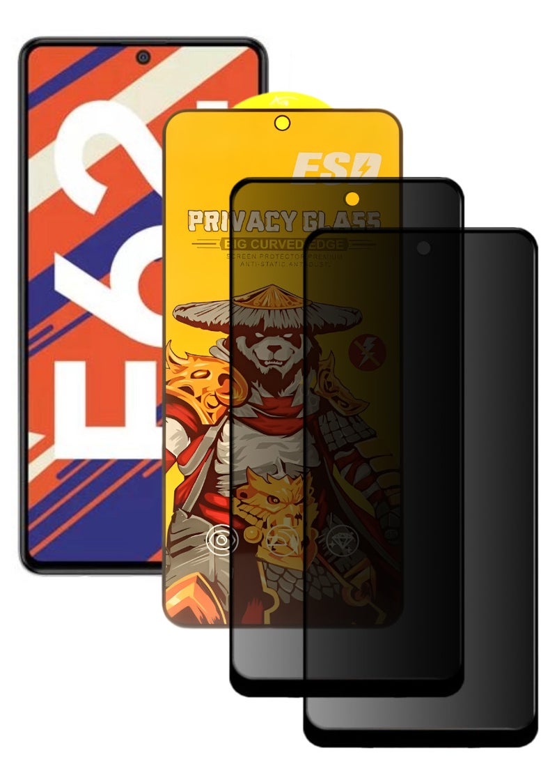 ESD 2 Pieces Tempered Dustproof Privacy Glass Screen Protector Compatible For Samsung Galaxy F62 - Image 1