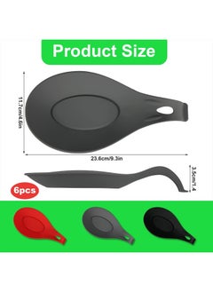 SAVITA 6pcs Silicone Spoon Holder, Spoon Rest for Stove Top Spatula Ladle Pot Lid Spoon Rest for Kitchen Counter Kitchen Gadgets Accessories for Cooking  - Image 2