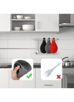 SAVITA 6pcs Silicone Spoon Holder, Spoon Rest for Stove Top Spatula Ladle Pot Lid Spoon Rest for Kitchen Counter Kitchen Gadgets Accessories for Cooking  - Image 3