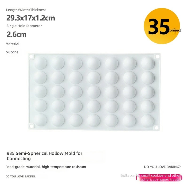 35-Cavity Flowing Filling Silicone Mold for Mooncakes, Bread, Chocolate & Hawthorn Balls - Image 1