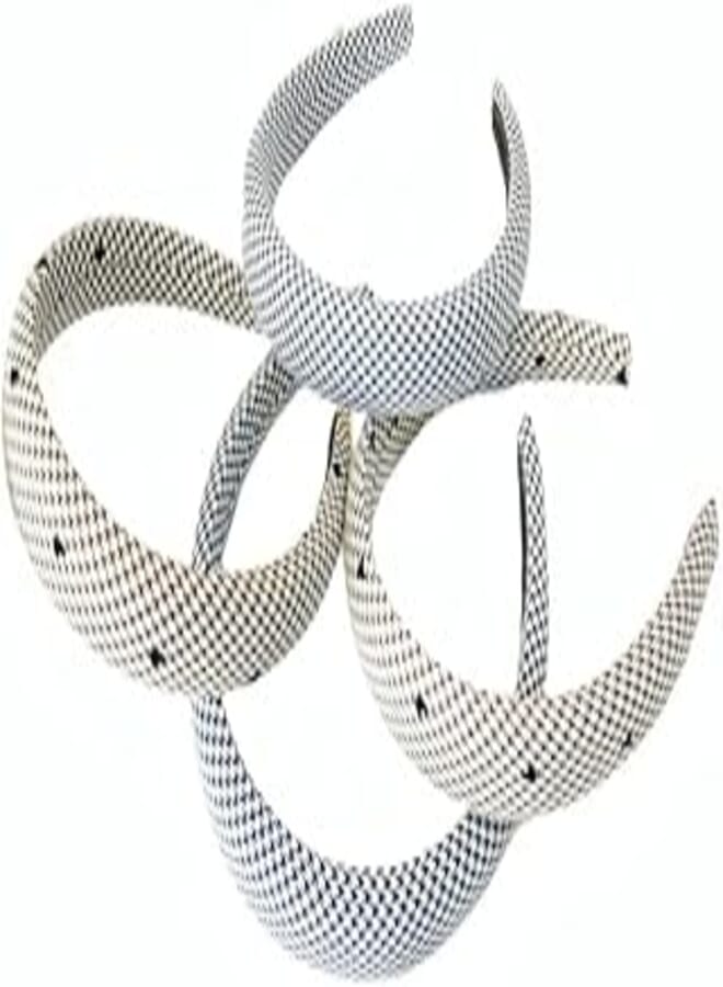 Fashion 1Pc Women Hair Accessories Hairbands 4CM Wide Side Classic Houndstooth Headband Thick Casual Headwear Adult Hair Hoop