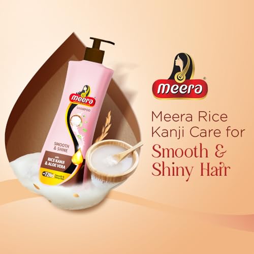 Meera Smooth & Shine Shampoo with Rice Kanji & Aloe Vera | Up to 72 Hours Smooth & Shiny Hair | Nourishes & Softens Hair | Suitable for Men & Women | 340ml - Image 2