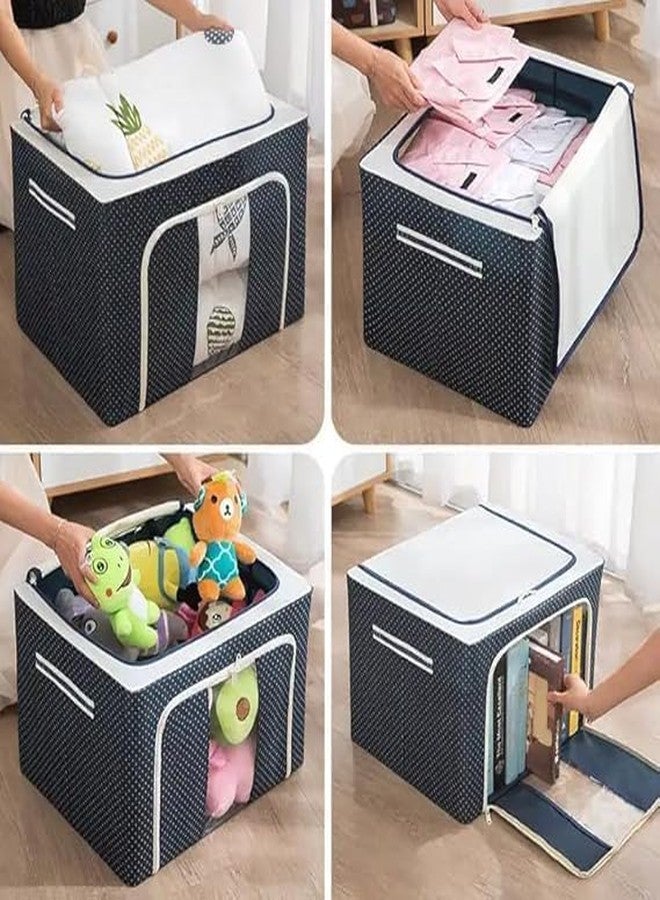 ACUDY 66 Liter Storage Organizer - Foldable 66L Storage Bag with Zipper & Handles | 66 Ltr Storage Box for Clothes, Bedding & Seasonal Items - Image 2