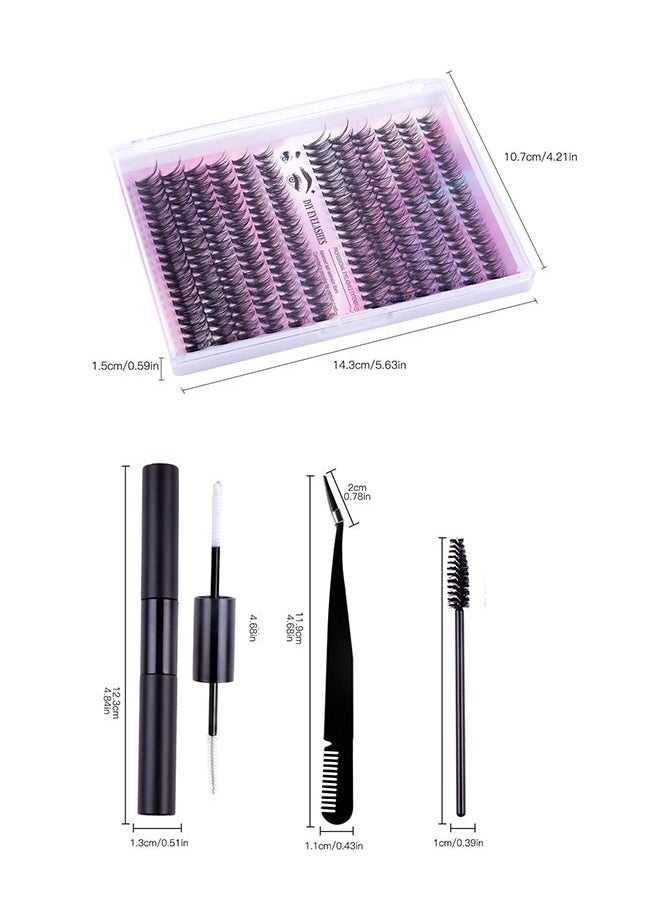 Beauty1234 - Segmented false eyelash set 240 clusters, 30D 40D Mix Lash Clusters, with Double Headed Glue, Tweezers, and Eyelash Brush, Eyelash Extension Kit, Enlarge Eyes Naturally, Curl Eyelash, DIY Eyelashes - Image 1