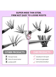 Beauty1234 Segmented false eyelash set 240 clusters, 30D 40D Mix Lash Clusters, with Double Headed Glue, Tweezers, and Eyelash Brush, Eyelash Extension Kit, Enlarge Eyes Naturally, Curl Eyelash, DIY Eyelashes  - Image 4