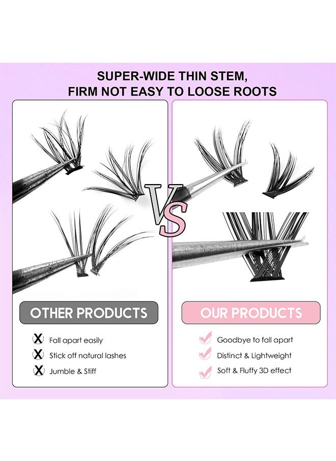 Beauty1234 - Segmented false eyelash set 240 clusters, 30D 40D Mix Lash Clusters, with Double Headed Glue, Tweezers, and Eyelash Brush, Eyelash Extension Kit, Enlarge Eyes Naturally, Curl Eyelash, DIY Eyelashes - Image 1