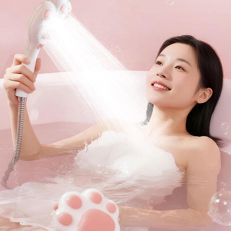Adorable Cats Paws Design Shower Head ABS with Efficient Water Filtrations Systems Multifunctional for Bathroom - Image 2