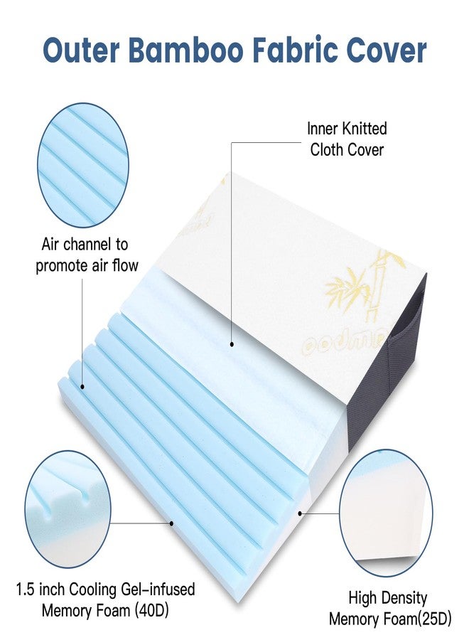 JoliNuit Bed Wedge Pillow for Sleeping, and Resting, Gel Memory Foam Pillow for Back, Knee Pain Relief After Surgery, 7.5 Inch Triangle Elevation Cushion for Acid Reflux,Gerd,Anti Snoring - Image 2