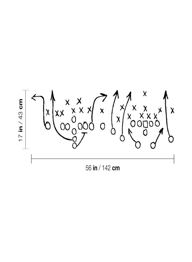 Printique Vinyl Wall Art Decal - Football Offensive Plays - 17" x 56" - Trendy Fun Motivational Positive American Football Design Sticker for Living Room College Locker Room Sports Bar Decor (Black) - Image 3