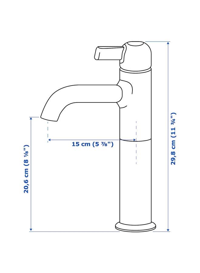 Zaboon Wash-Basin Mixer Tap, Tall, Chrome-Plated - Image 5