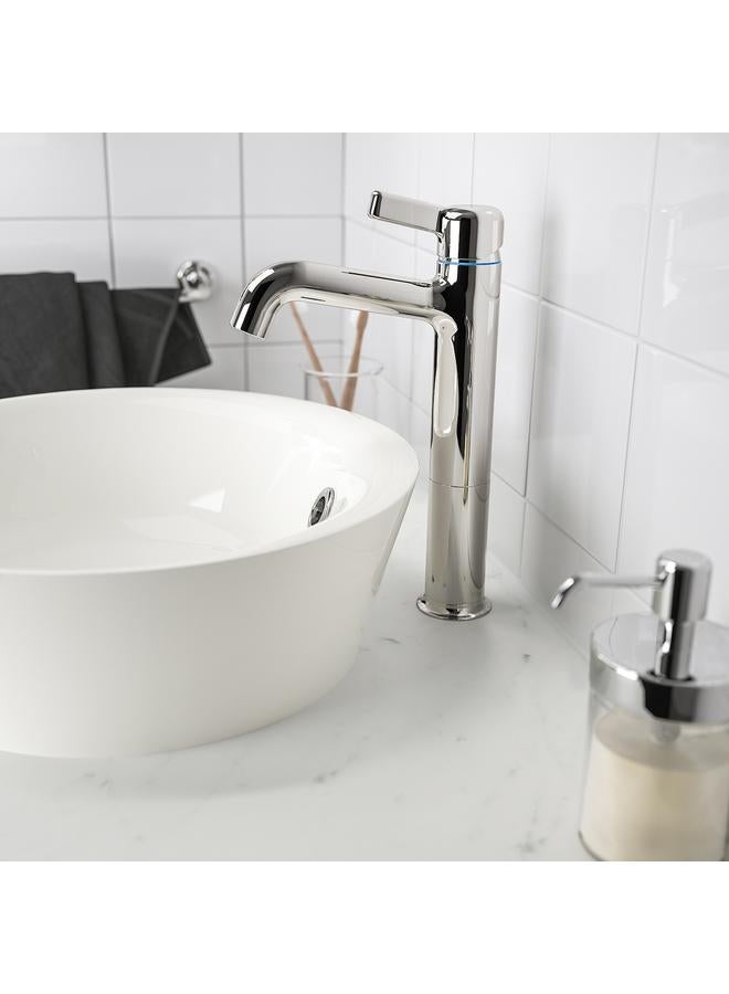 Zaboon Wash-Basin Mixer Tap, Tall, Chrome-Plated - Image 2