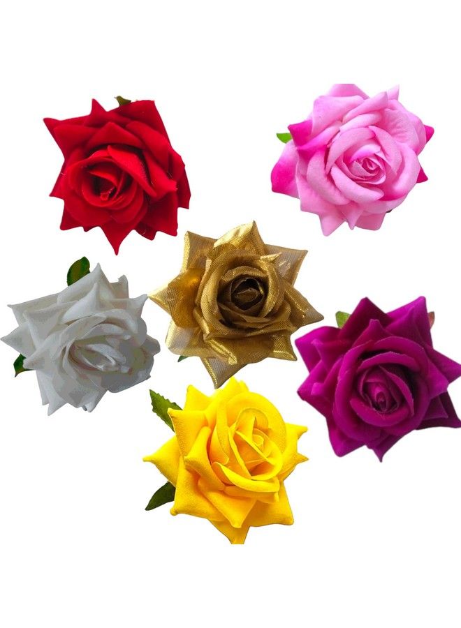 LYF5STAR Mixgl Multi Color Combo Pack Of U Pin Hair Accessoriesset Of 6 Hair Pins Handmade Rose Juda Pin Elegant Red Bridal Hairpin Stylish Hair Accessories For Girls And Women Pack Of 6 - Image 3