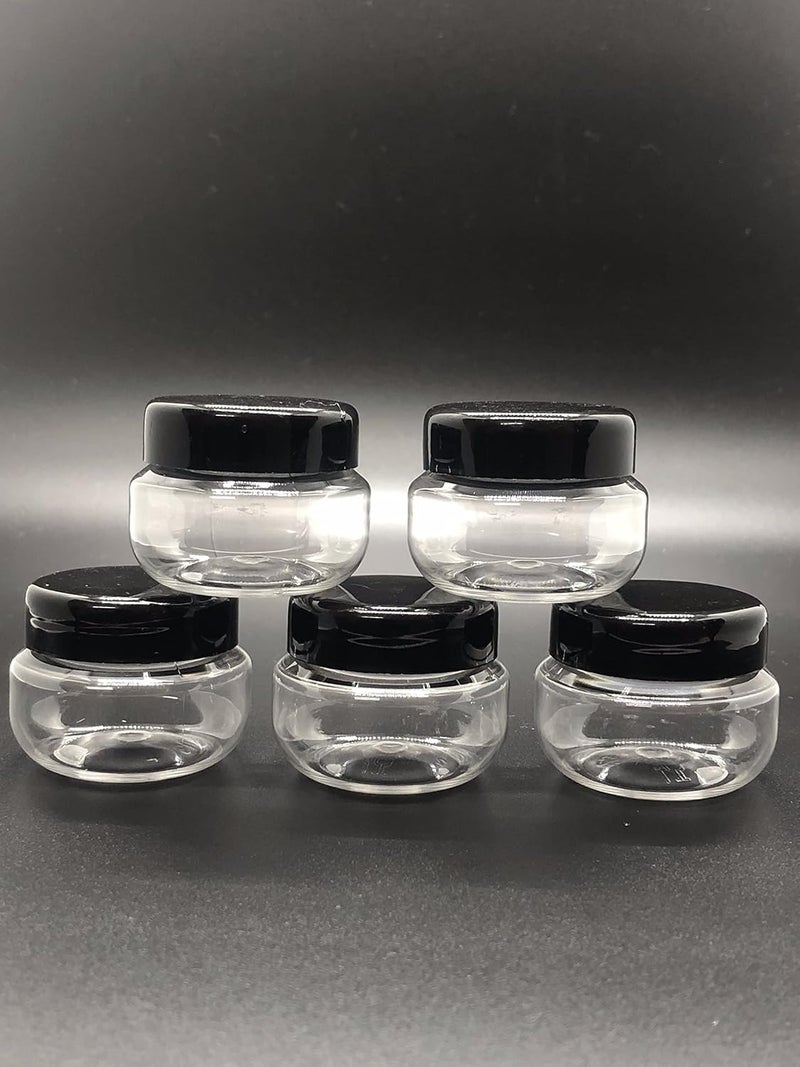 Empty Clear Small Apple Shaped Cosmetic containers Jars with Black Cap for Lip Balm Lip Scrubs Eye Shadow pigments Lotion Creams Lip Gloss Samples40 Pieces Set_30 ml - Image 3