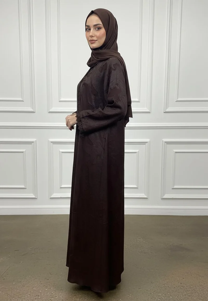 Maya Textured Embossed Abaya | Double Chiffon Fabric-910