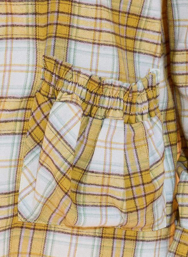 Take Two Checked Front Pocket Oversized Shirt