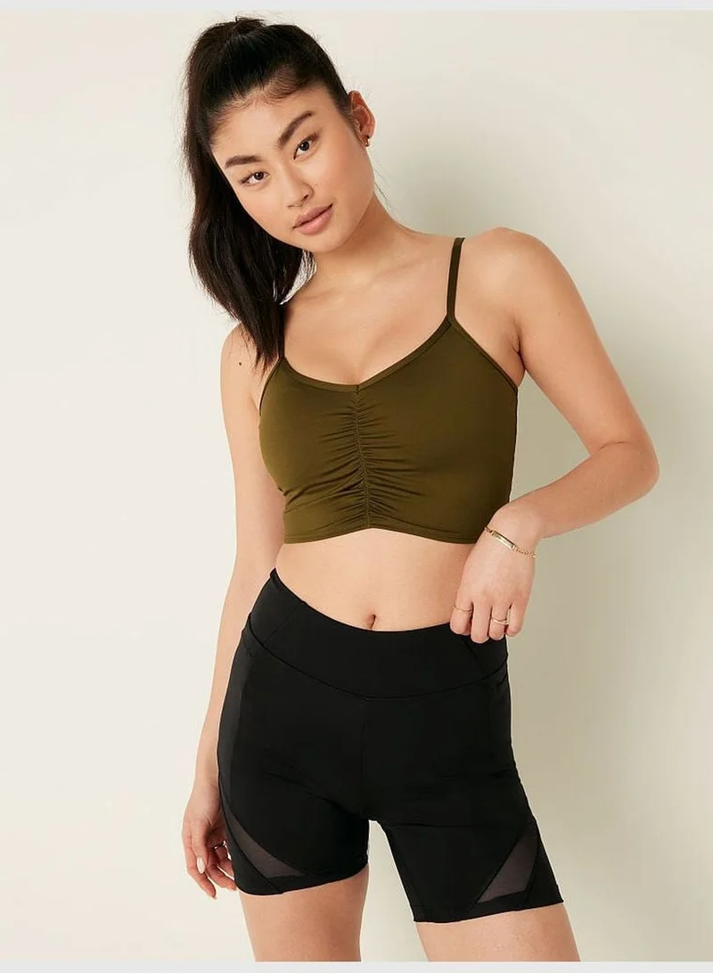 PINK Ultimate Ruched-Front Lightly Lined Sports Bra