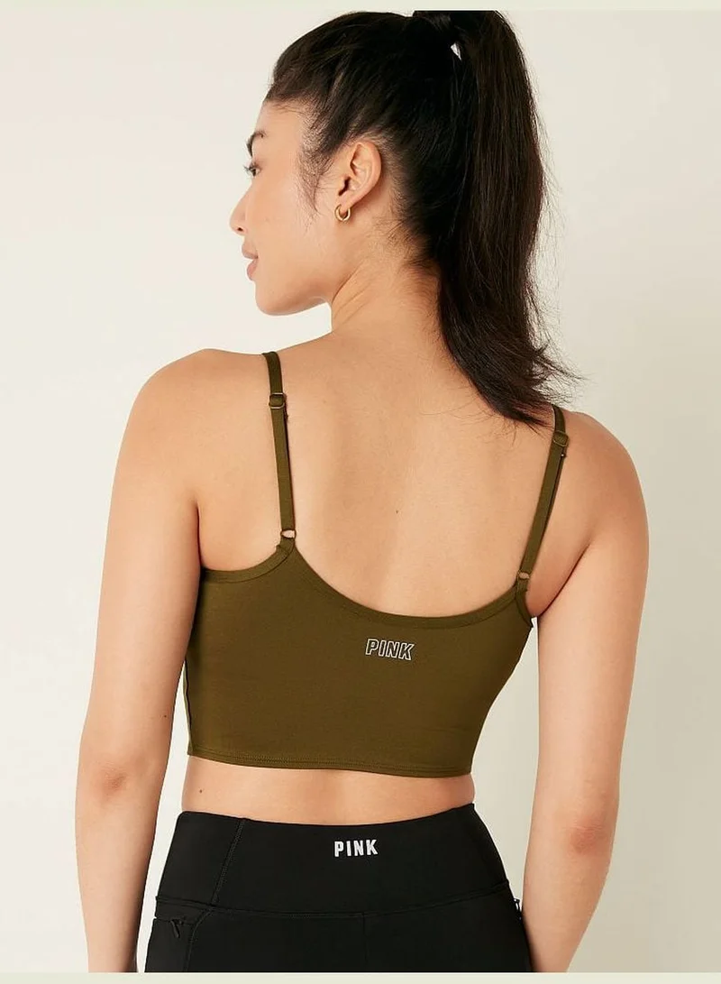 PINK Ultimate Ruched-Front Lightly Lined Sports Bra