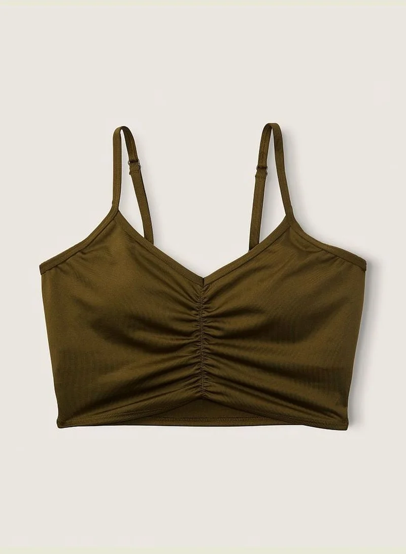 PINK Ultimate Ruched-Front Lightly Lined Sports Bra