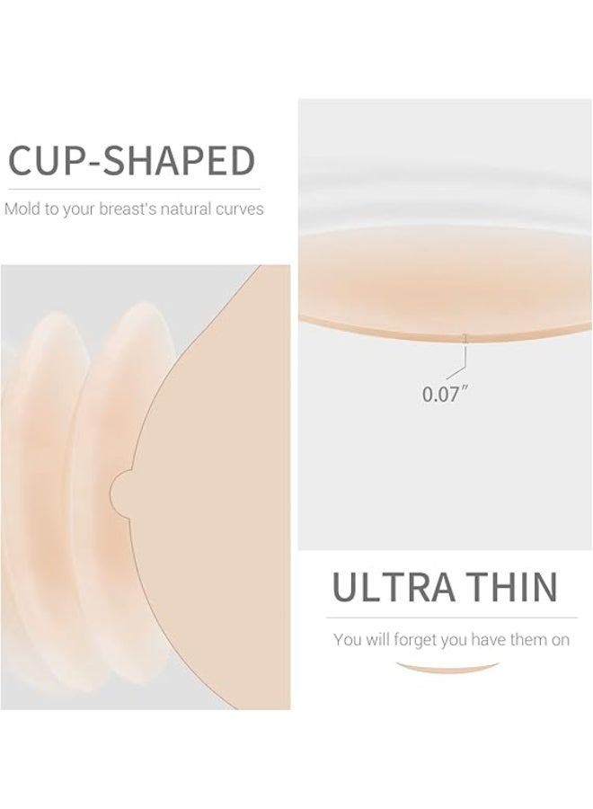 8-Pair Nipple Covers - Seamless, Transparent Silicone Nipple Covers, Reusable, Adhesive (Includes 1 Frosted Storage Box - Random Color) - Image 4