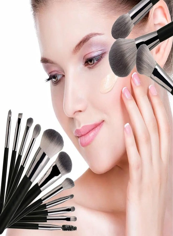 PARVY Professional Makeup Brush Set,12 pcs Makeup Brush Set, Brush For Powder, Blush, Flat, Eyeliner, EyeShadow Foundation, Concealer, Eyebrow, Nose Shadow, Eyelash Comb, Eyelash Brush - Image 3