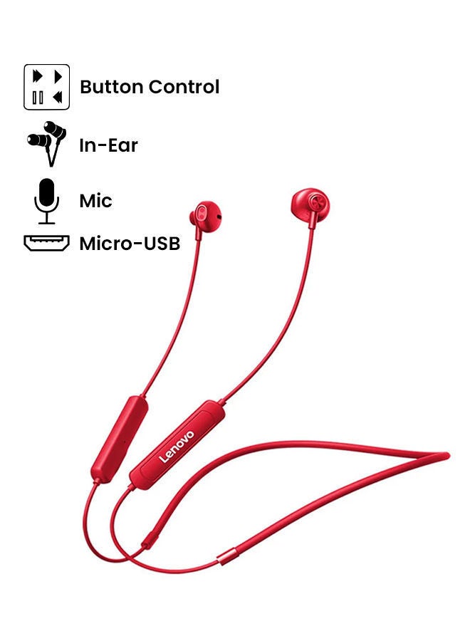 NIBEMINENT Wireless In-Ear Earphones With Moving Coil Speaker And Mic Red - Image 2