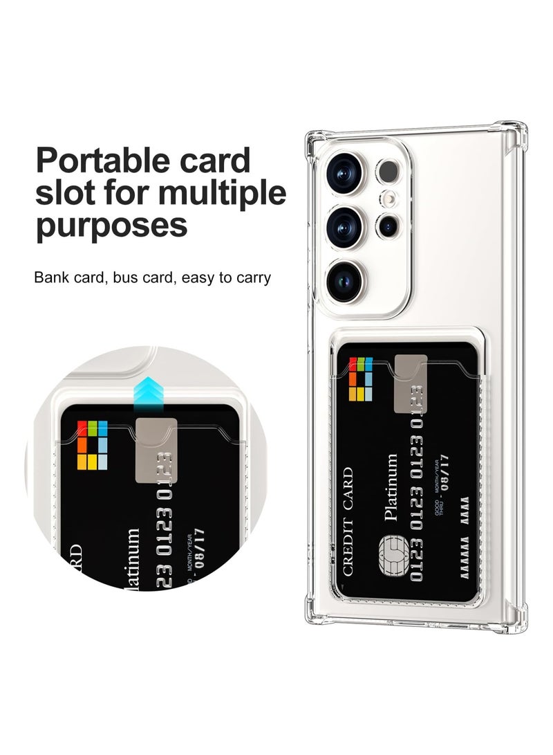 Wallet Phone Case Slim Fit Card Slot Transparent Case Protective Soft Shockproof Case with Card Holder For Samsung Galaxy Note 8  - Image 2