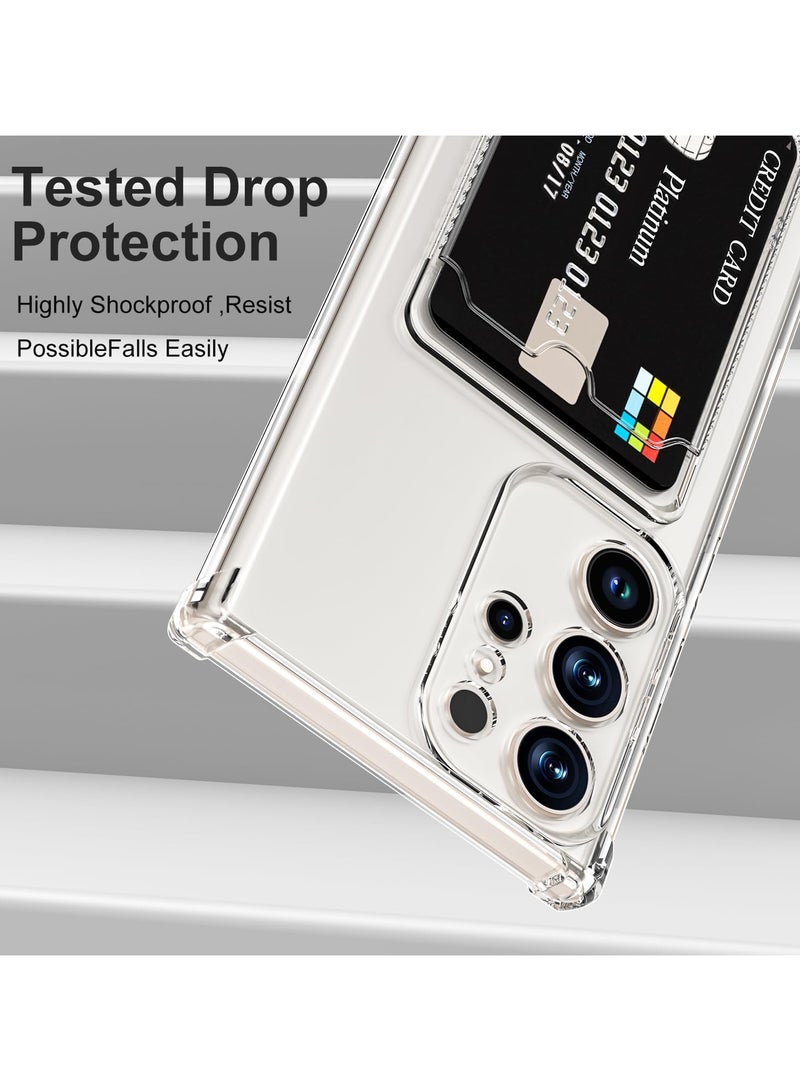 Wallet Phone Case Slim Fit Card Slot Transparent Case Protective Soft Shockproof Case with Card Holder For Samsung Galaxy Note 8  - Image 4