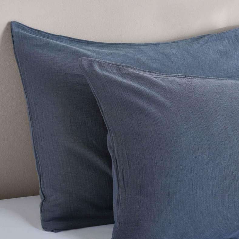 Pan Home Feather Soft Muslin Pillow Case Set - Orage Blue - Image 2