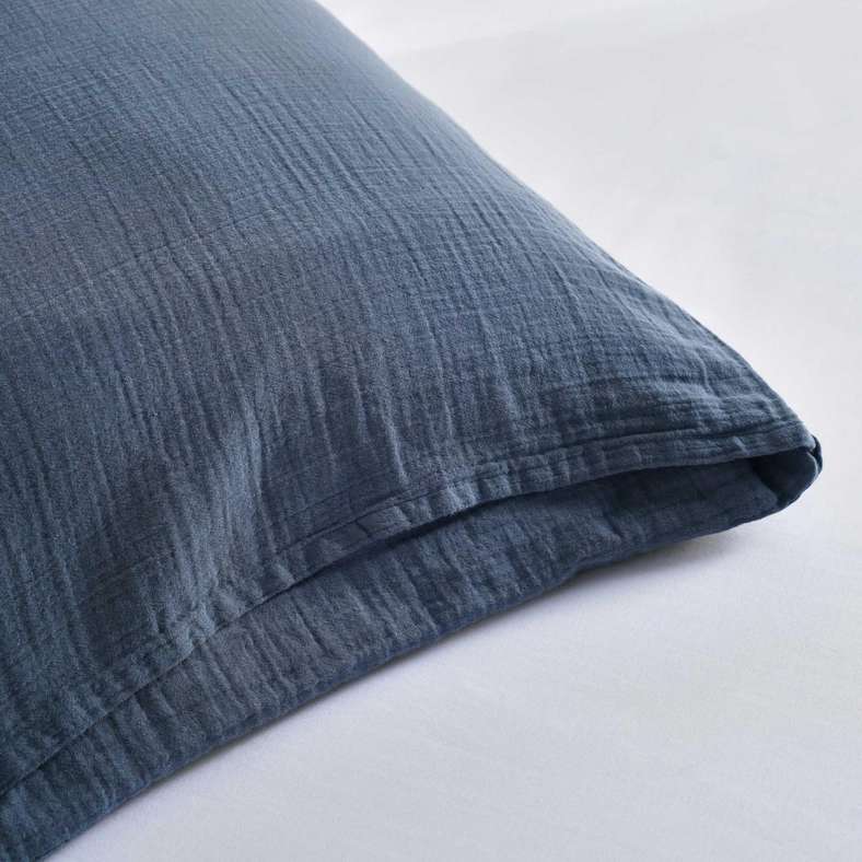 Pan Home Feather Soft Muslin Pillow Case Set - Orage Blue - Image 3