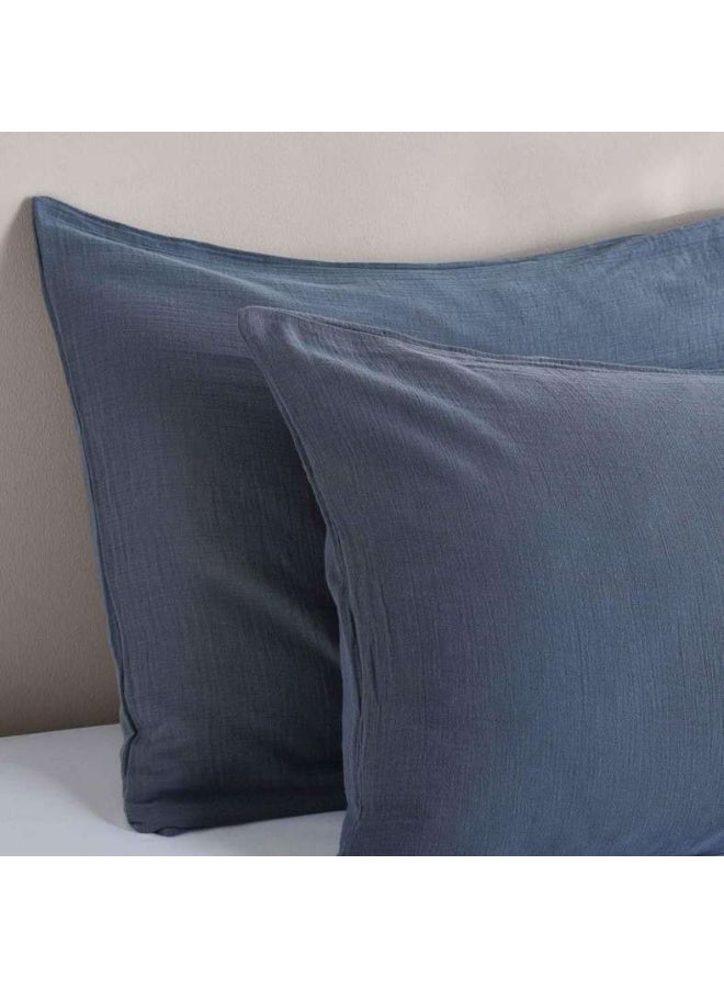 Pan Home طقم أغطية وسائد موسلين ناعمة كريمي - أزرق برتقالي - Image 2