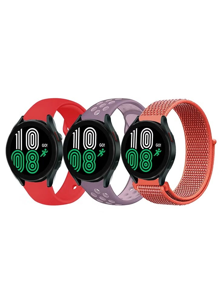 بيرفيي حزمة من 3 قطع من سوار الساعة متوافقة مع جميع أجهزة Samsung وHuawei وAmazfit وHonor بحجم شريط 20 مم - Image 1