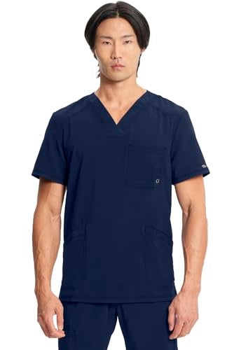 Cherokee تي شيرت سكراب للرجال من شيروك كينفينيتي بتصميم V- Neck مع لوحات خلفية محبوكة CK900A، M، أزرق داكن - Image 1