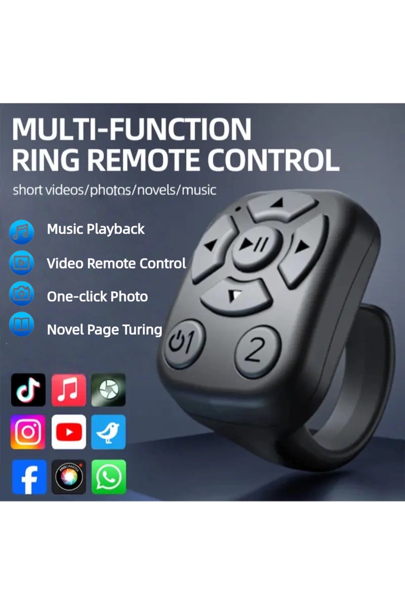  أورا سيليكت حلقة التمرير اللاسلكية تيك توك اللاسلكية - بلوتوث متوافق مع جهاز التحكم عن بعد لقلب الصفحات ومغلاق الكاميرا للآيفون/ الأندرويد، تحكم في الفيديو بدون استخدام اليدين، جهاز تحكم في الموسيقى، مساعد سيلفي - Image 1