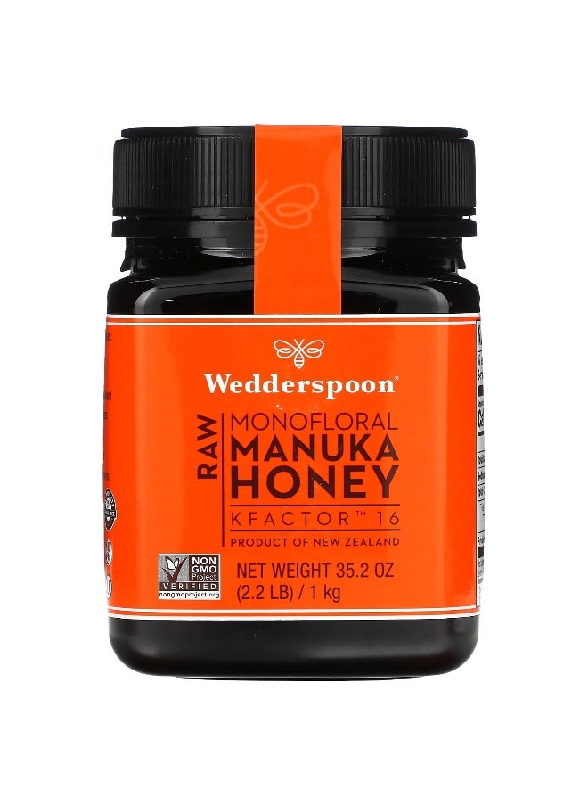 Wedderspoon Wedderspoon, Raw Monofloral Manuka Honey, KFactor 16, 2.2 lb (1 kg)  - Image 1